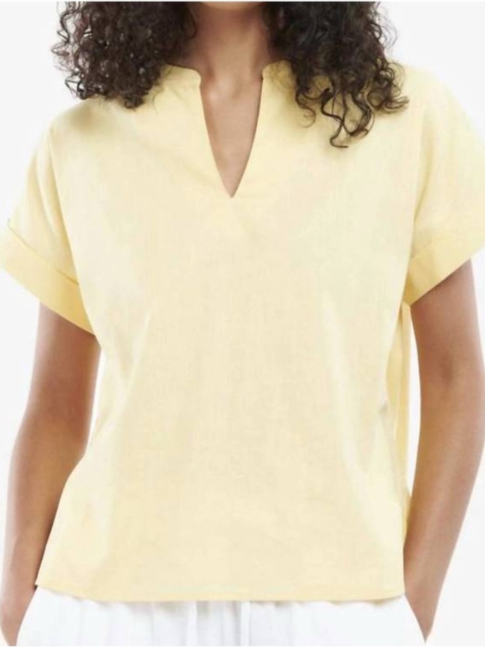NWOT BARBOUR elsden top in buttermilk yellow cotton summer pastel blouse